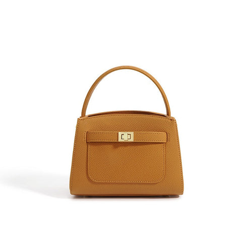 Malinda Pebbled Leather Top Handle Handbag