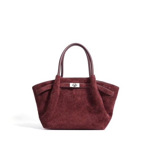 Bordeaux Suede Satchel Handbag