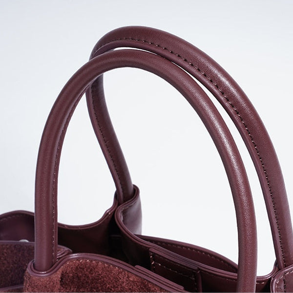 Bordeaux Suede Satchel Handbag
