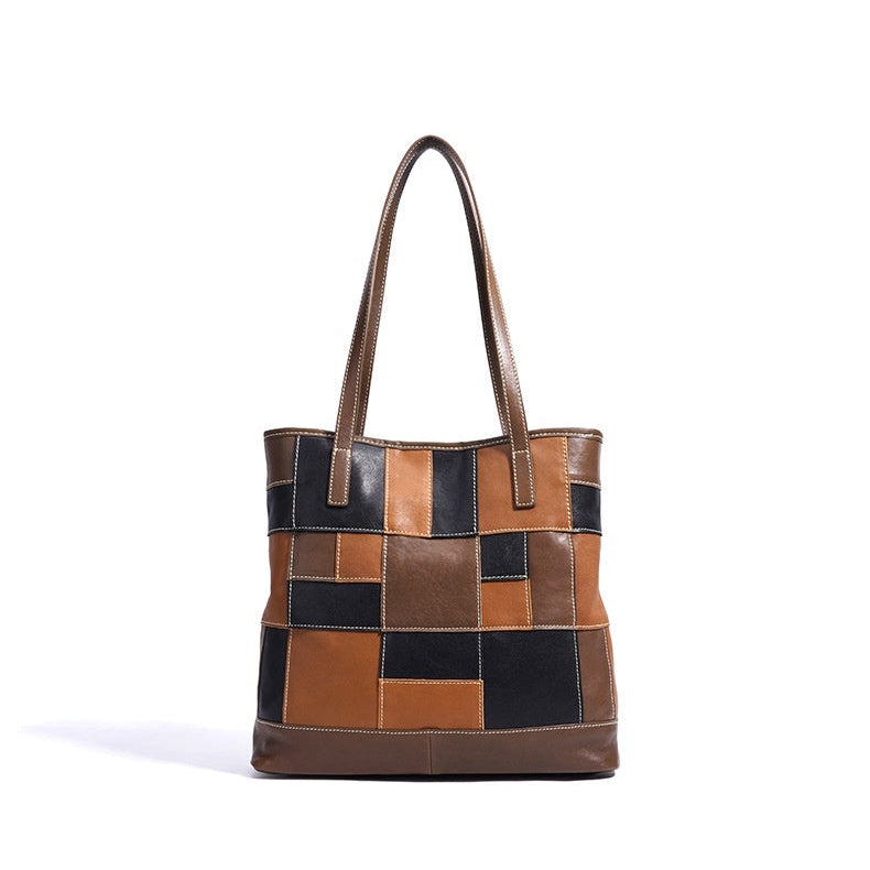 Mondrian Patchwork Leather Tote Bag