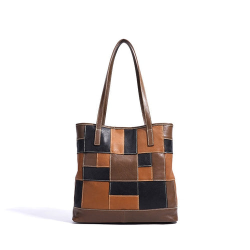 Mondrian Patchwork Leather Tote Bag