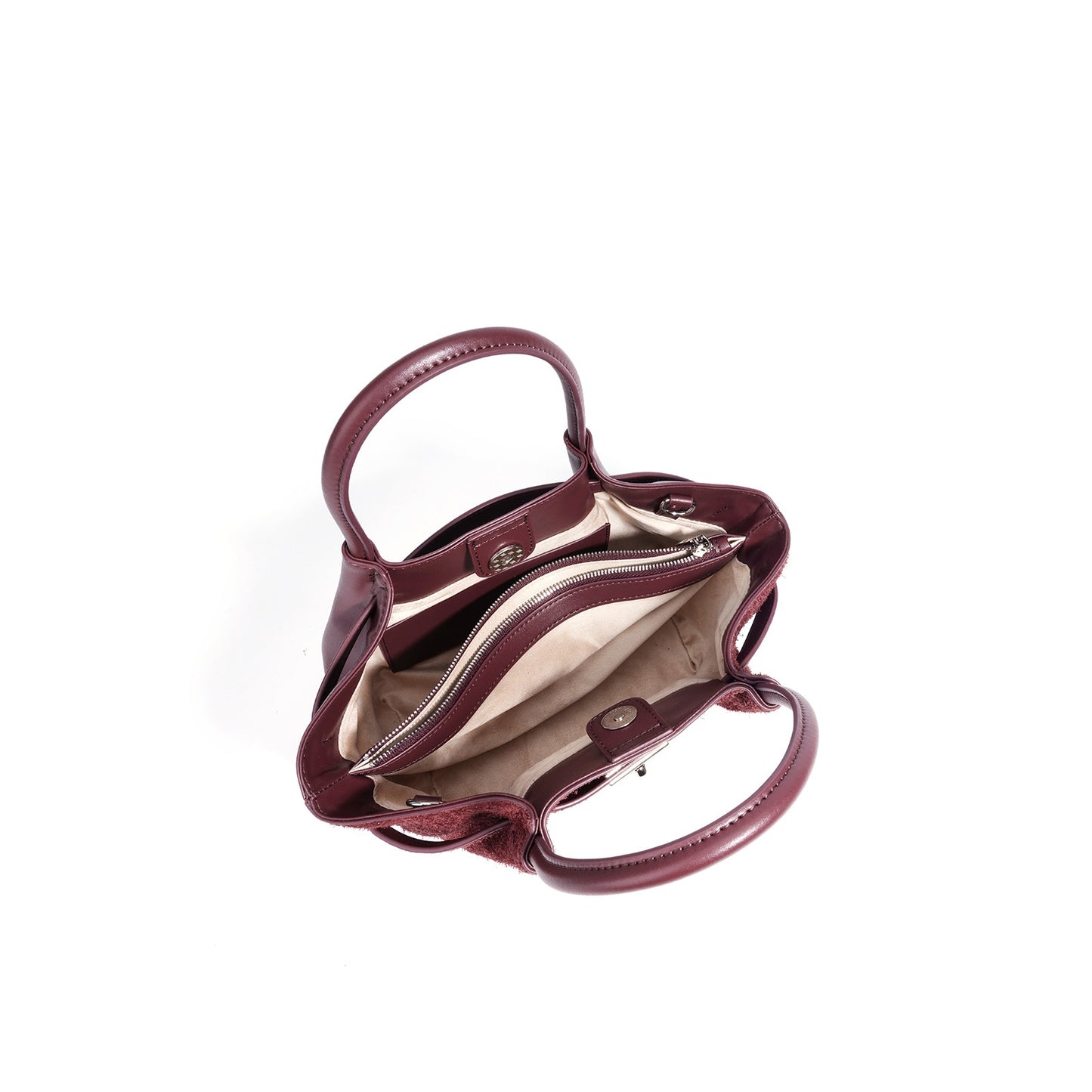 Bordeaux Suede Satchel Handbag