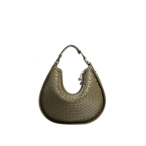 Olivia Woven Leather Hobo Bag