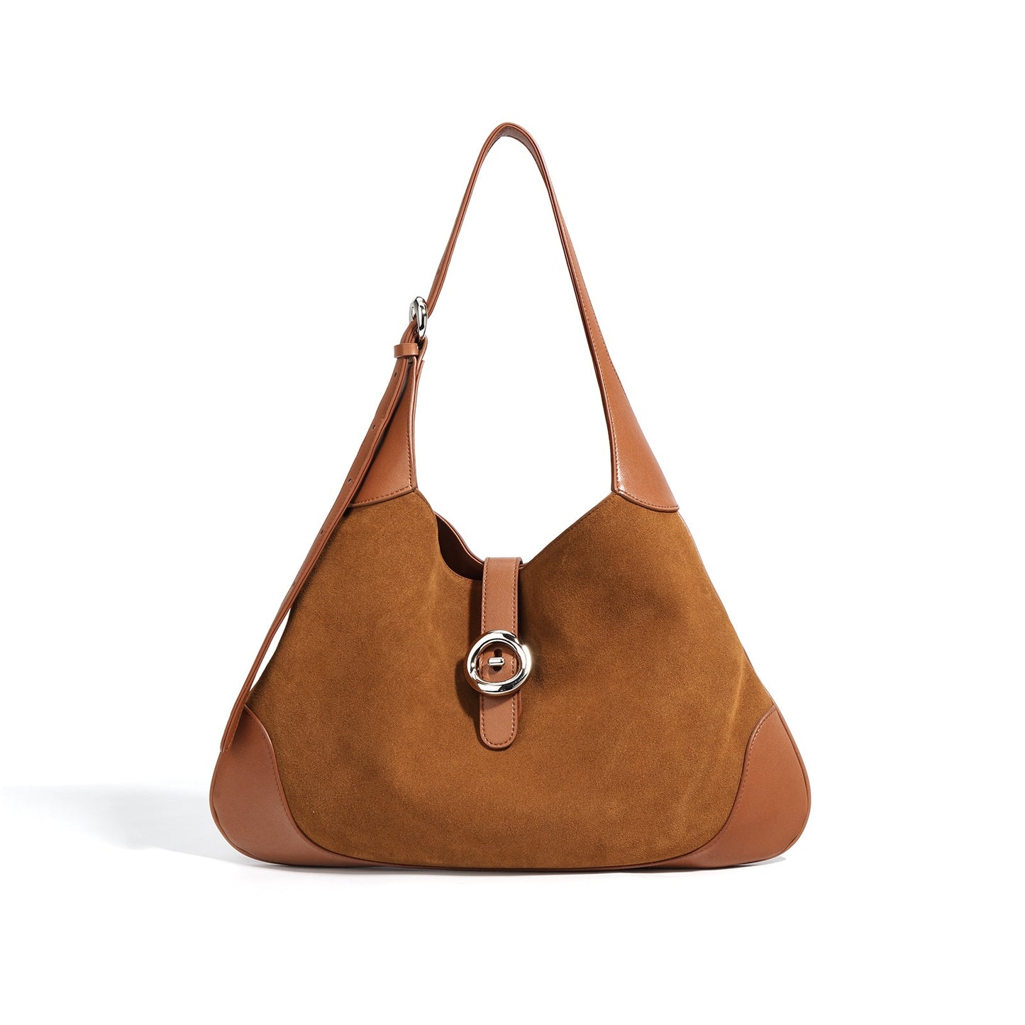 Breanna Suede-Leather Combo Hobo Bag