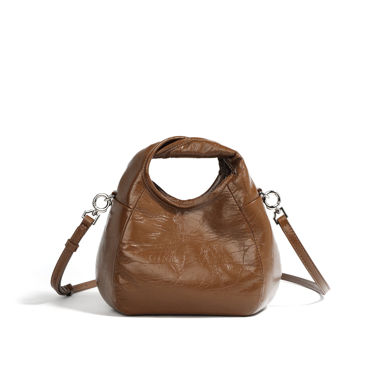 Victoria Glazed Leather Hobo Bag