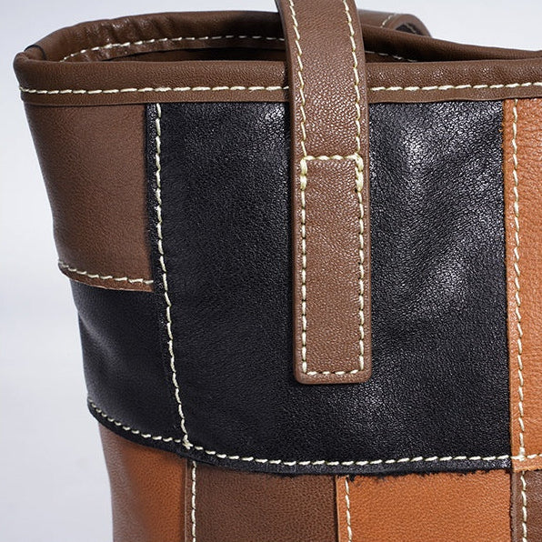 Mondrian Patchwork Leather Tote Bag