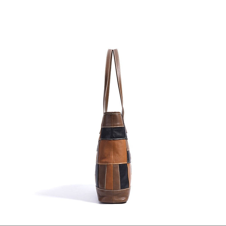 Mondrian Patchwork Leather Tote Bag