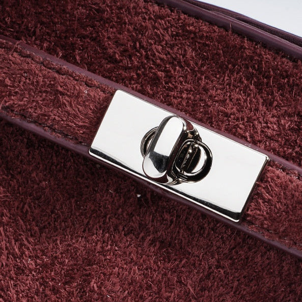 Bordeaux Suede Satchel Handbag