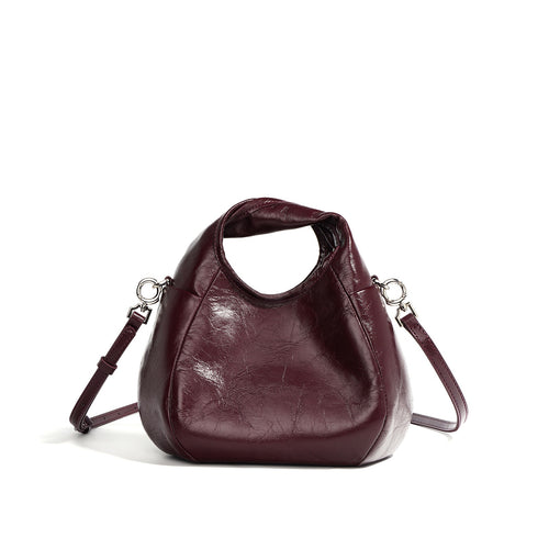 Victoria Glazed Leather Hobo Bag