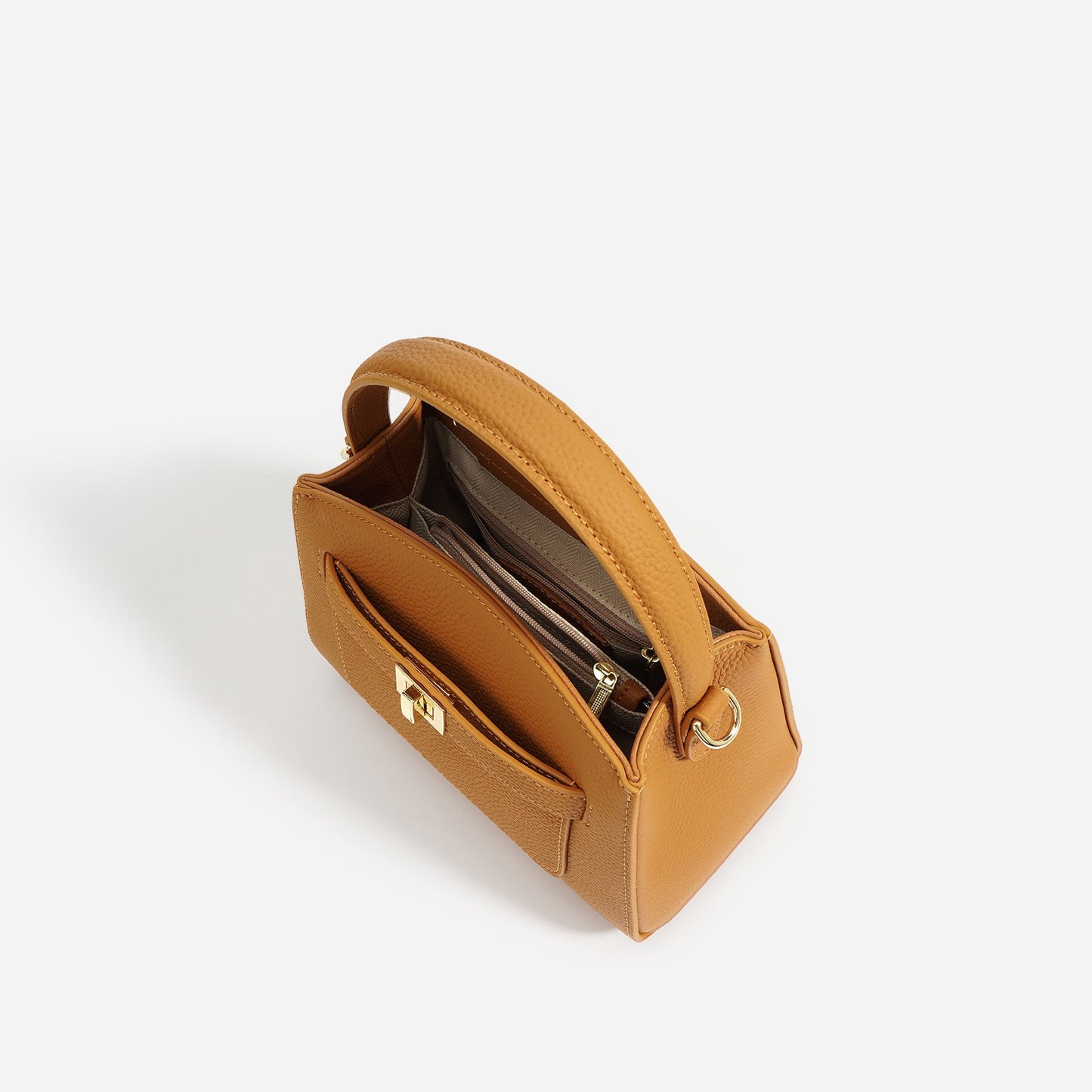 Malinda Pebbled Leather Top Handle Handbag