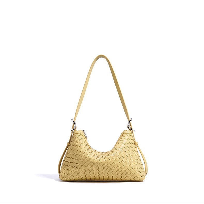 Sage Woven Leather Hobo Bag