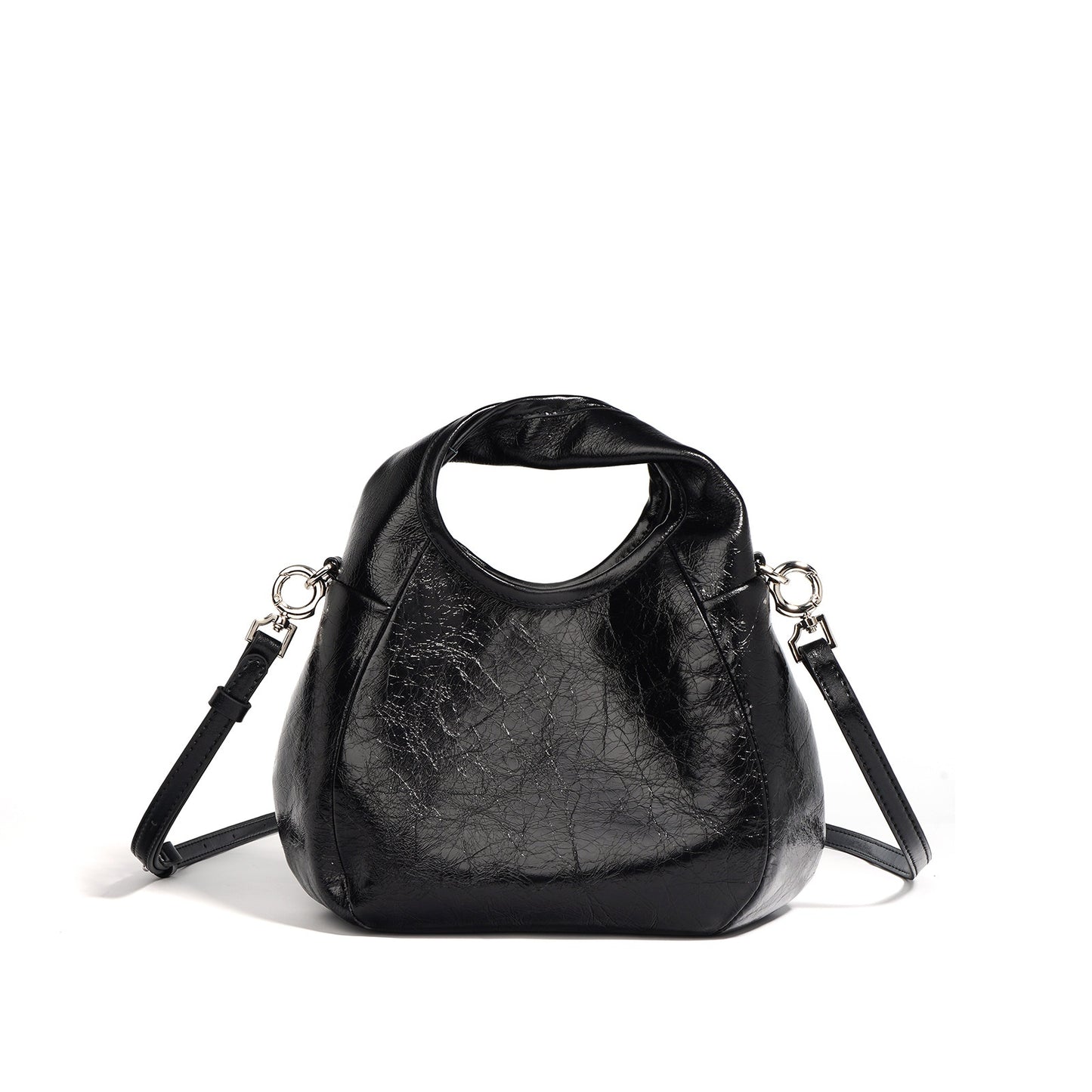 Victoria Glazed Leather Hobo Bag