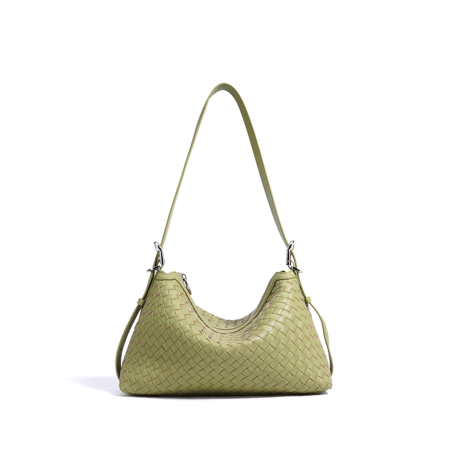 Sage Woven Leather Hobo Bag