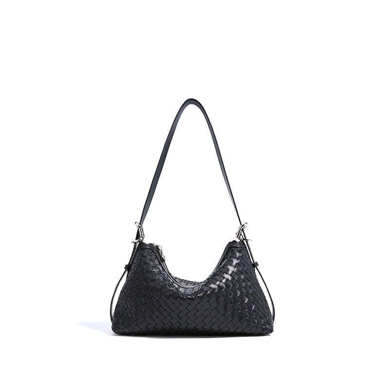 Sage Woven Leather Hobo Bag