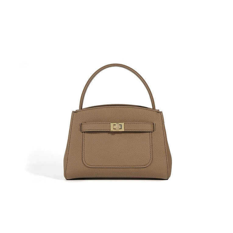 Malinda Pebbled Leather Top Handle Handbag