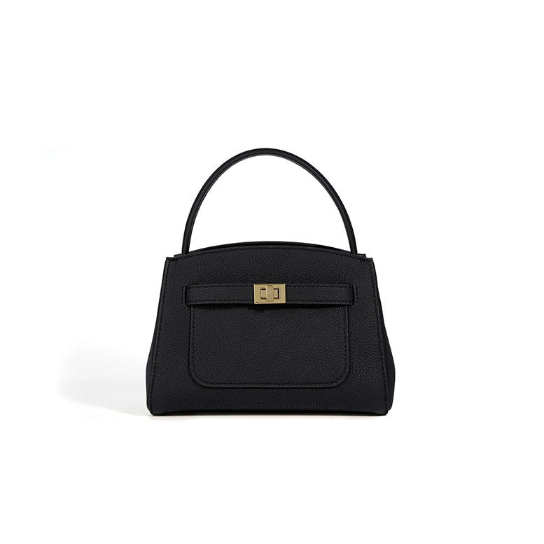Malinda Pebbled Leather Top Handle Handbag