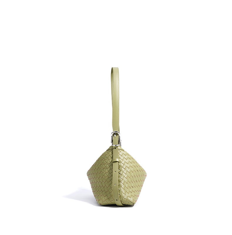 Sage Woven Leather Hobo Bag