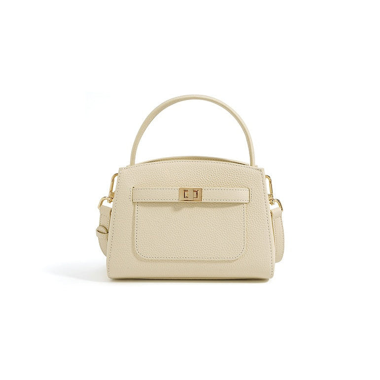 Malinda Pebbled Leather Top Handle Handbag