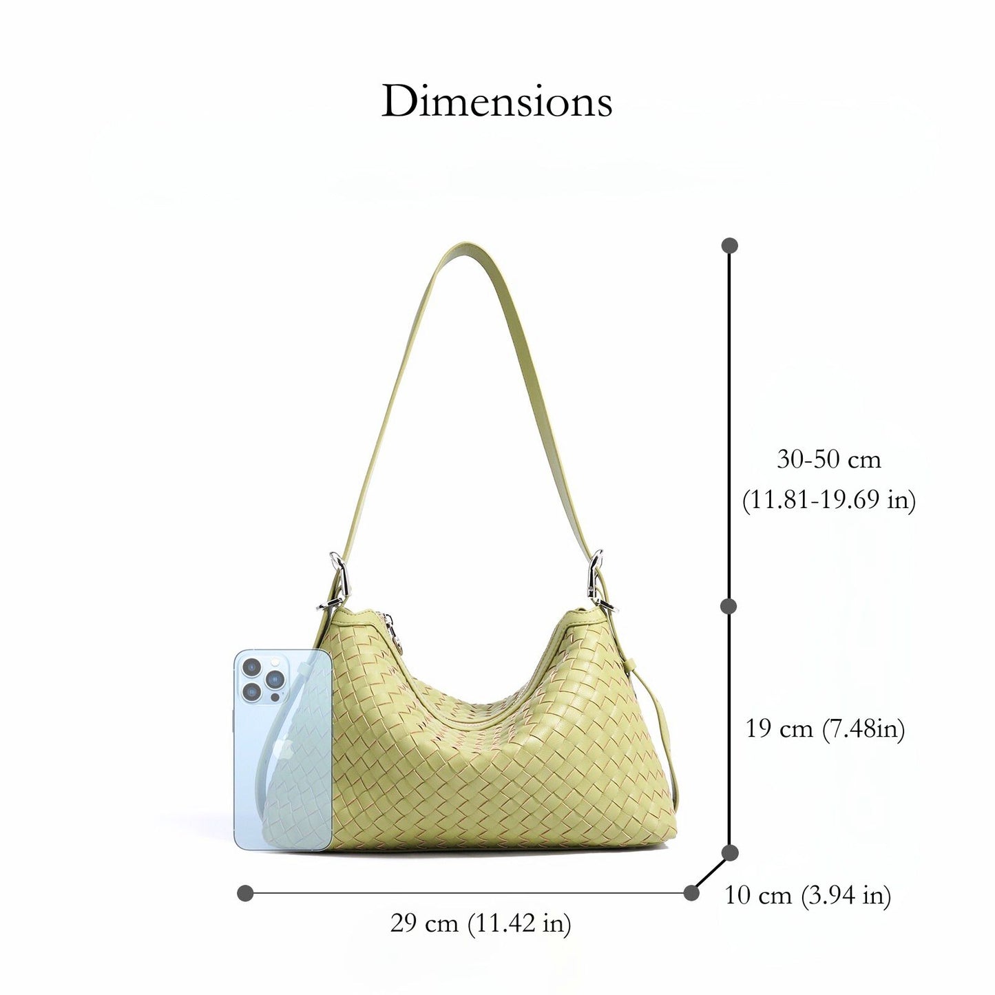 Sage Woven Leather Hobo Bag