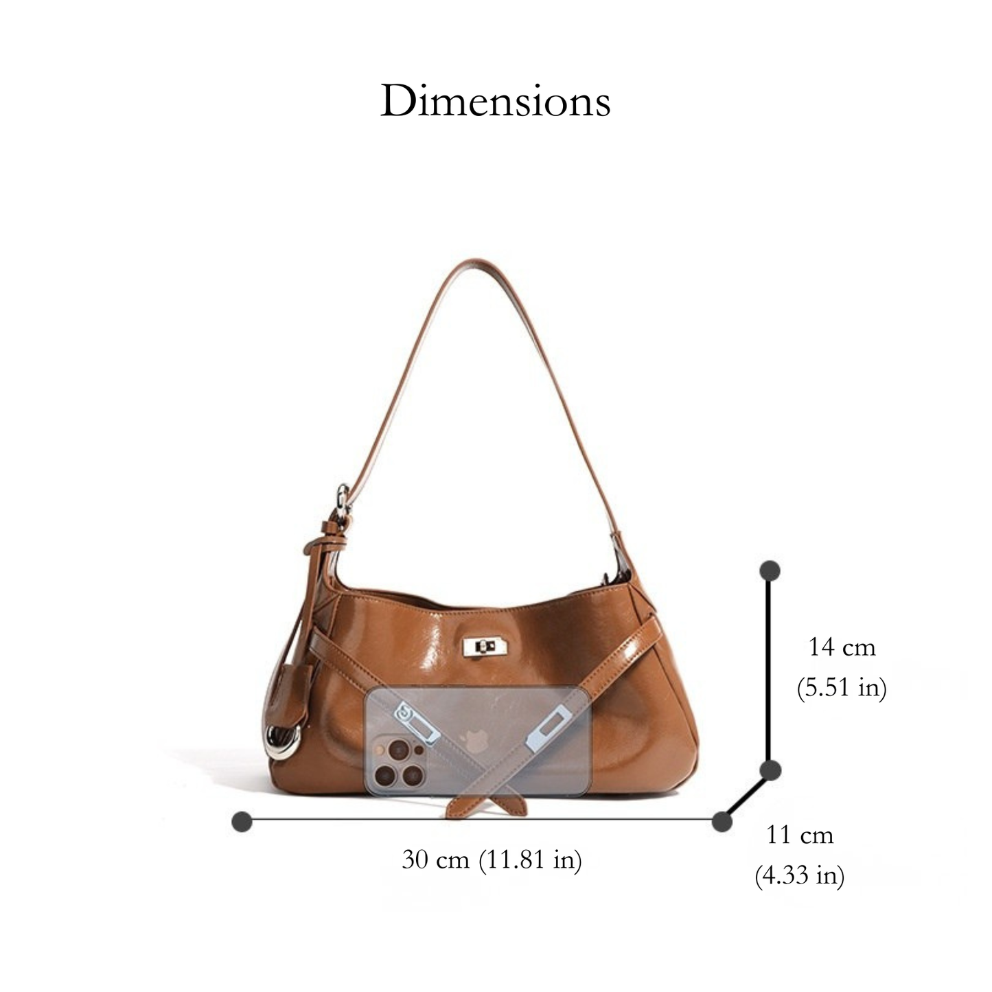 Marry Patent Leather Baguette Bag