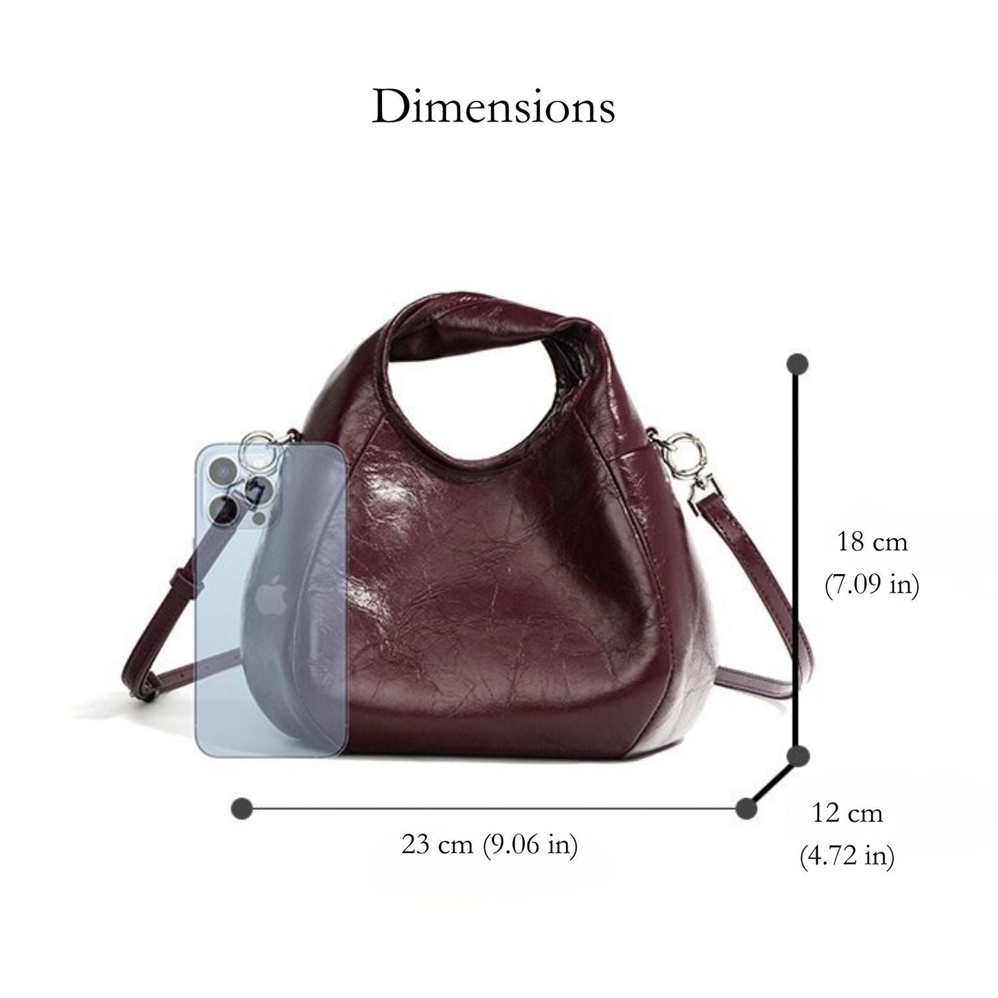 Victoria Glazed Leather Hobo Bag