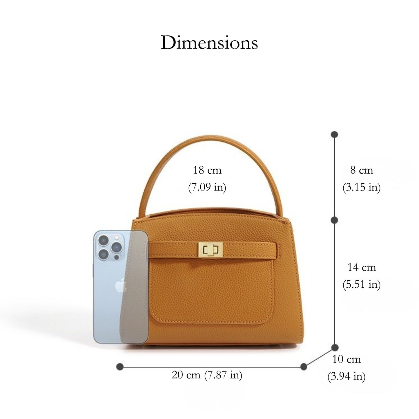 Malinda Pebbled Leather Top Handle Handbag