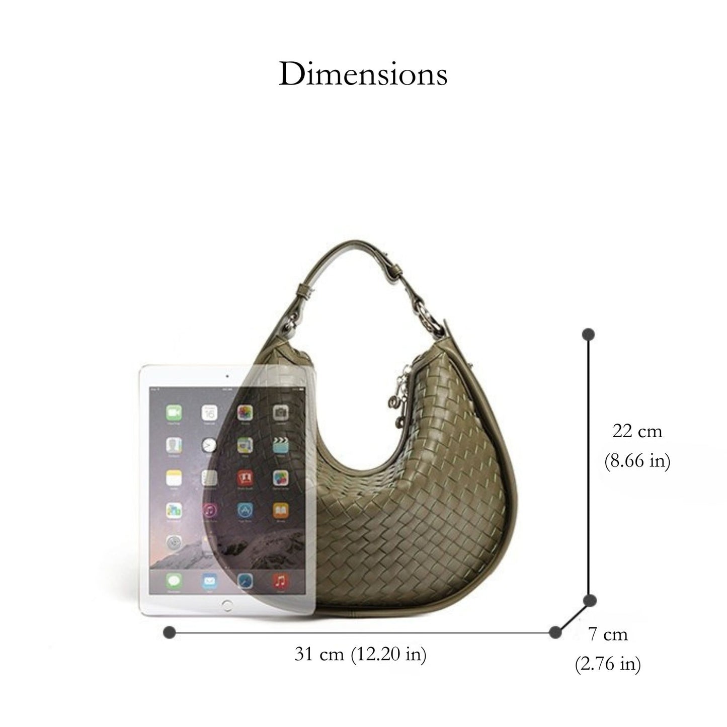 Olivia Woven Leather Hobo Bag