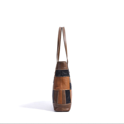 Mondrian Patchwork Leather Tote Bag