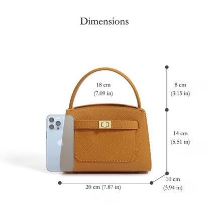 Malinda Pebbled Leather Top Handle Handbag