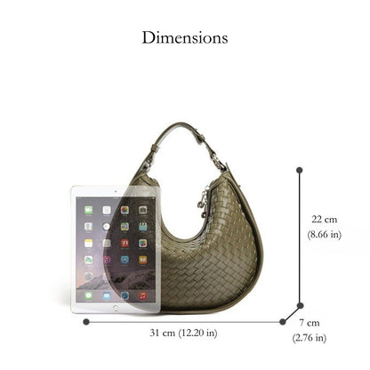 Olivia Woven Leather Hobo Bag